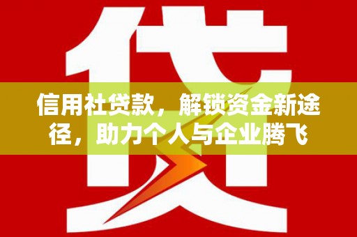 台安信用社贷款，解锁资金新途径，助力个人与企业腾飞