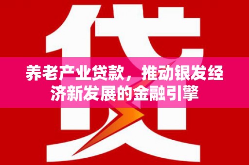 台安养老产业贷款，推动银发经济新发展的金融引擎