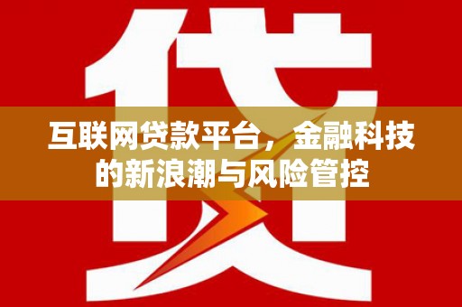 台安互联网贷款平台，金融科技的新浪潮与风险管控
